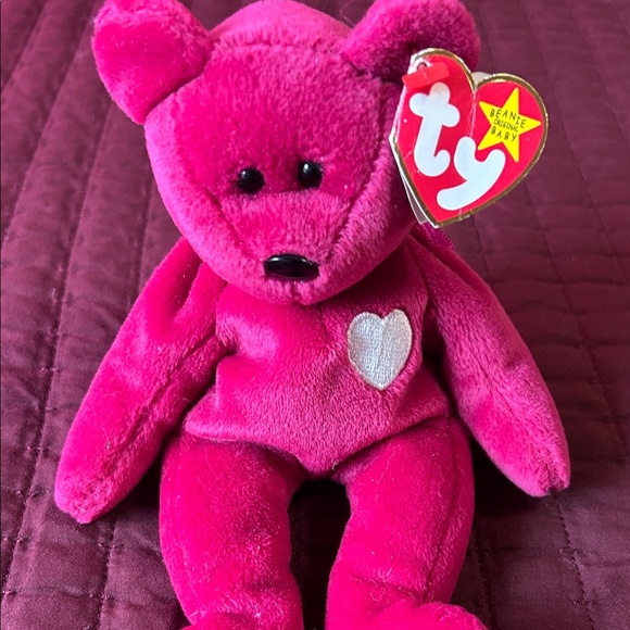 Ty Pink Bear Plush with Heart Accent! Valentina! - Picture 3 of 6